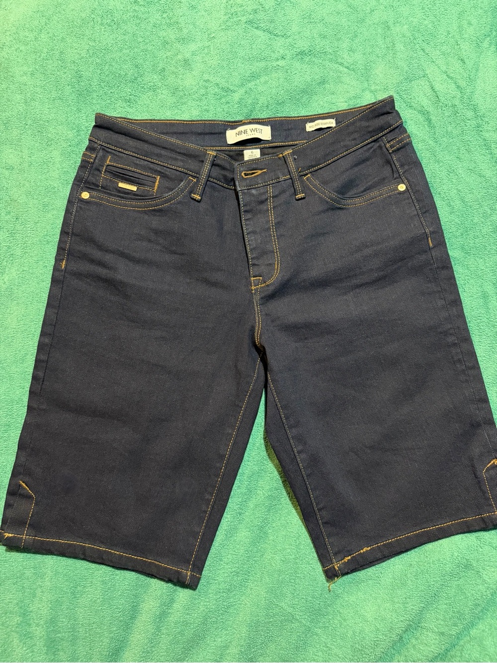 Nine West Women’s  Navy Denim Bermuda Shorts